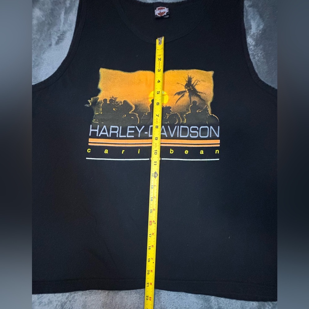 Vintage 90s Harley Davidson tank‎ top Silver Eagle Aruba Dutch Caribbean Size  L - Picture 7 of 7